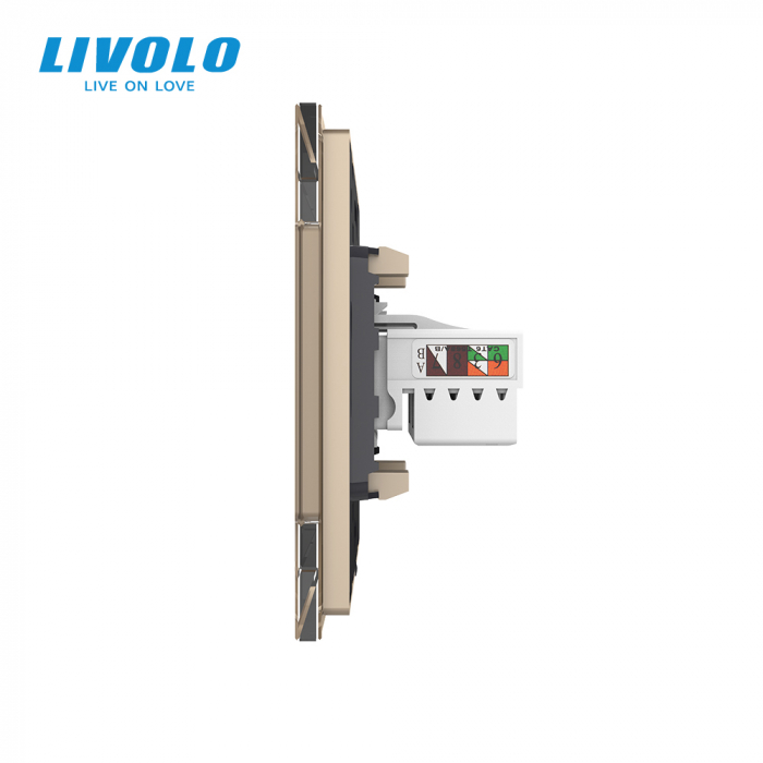 Priza simpla retea calculator RJ45 Livolo [3]