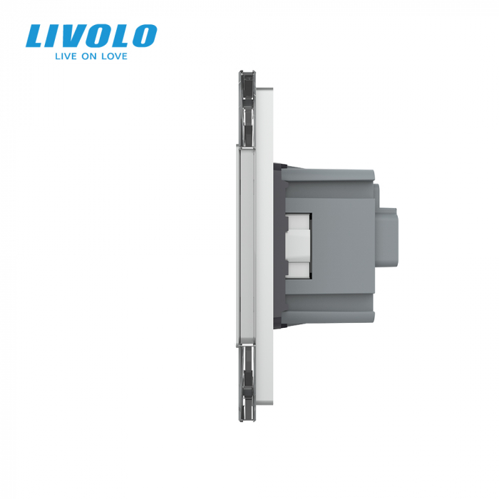 Priza tripla Schuko cu panou din sticla Crystal Livolo [2]