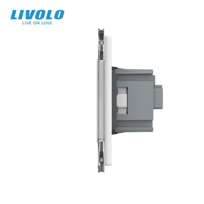 Priza tripla Schuko cu panou din sticla Crystal Livolo [2]