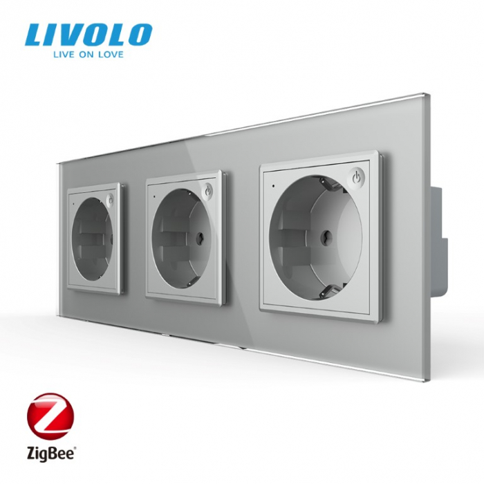 Priza tripla schuko zigbee cu control din aplicatia mobila Livolo [3]