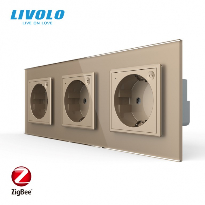 Priza tripla schuko zigbee cu control din aplicatia mobila Livolo [3]