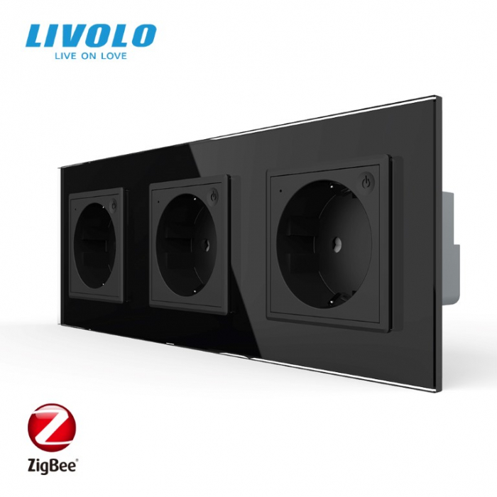 Priza tripla schuko zigbee cu control din aplicatia mobila Livolo [3]
