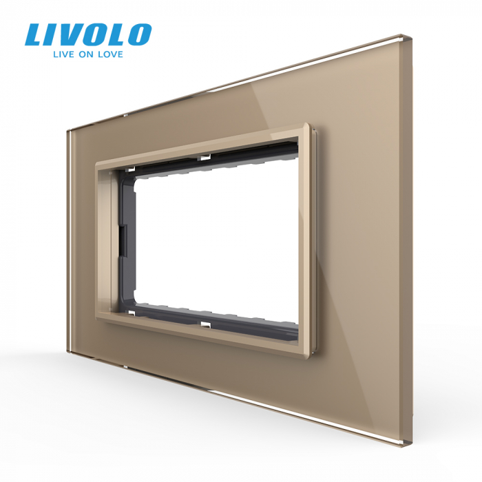 Rama din sticla securizata pentru 3 module Livolo [1]