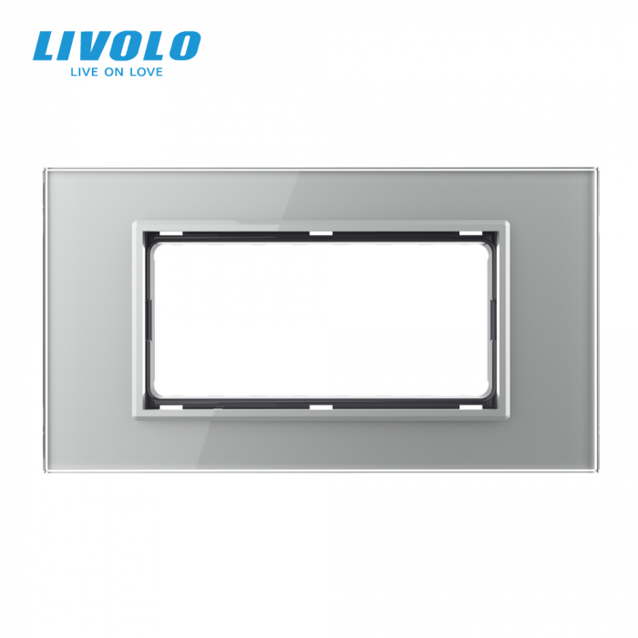 Rama din sticla securizata pentru 3 module Livolo [2]