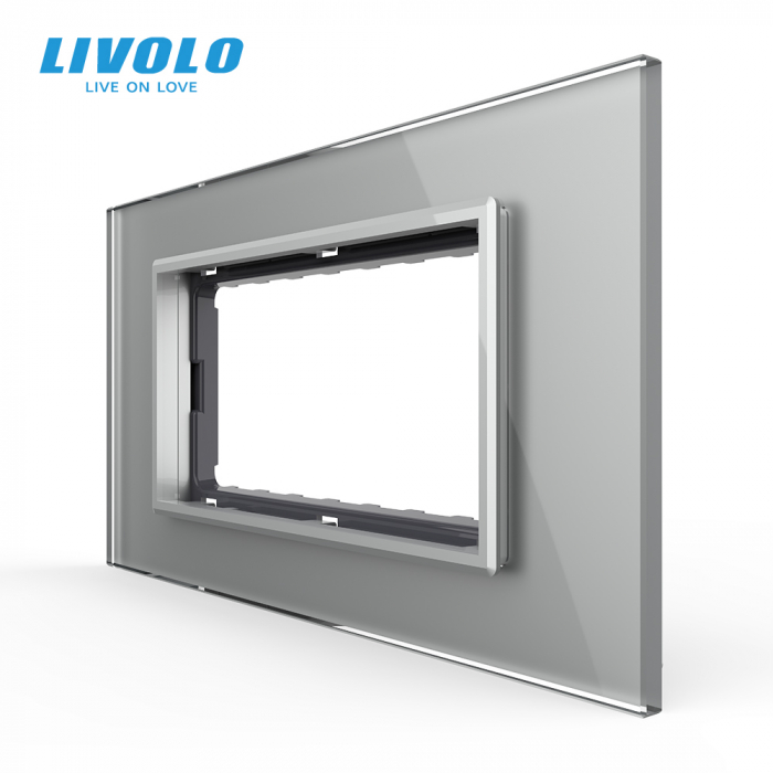 Rama din sticla securizata pentru 3 module Livolo [1]