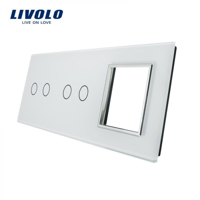 Ramă Intrerupator dublu + dublu + Priză simplă Livolo [1]