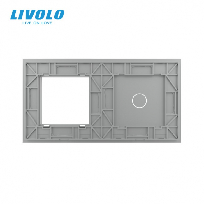 Rama din sticla pentru intrerupator cu touch simplu + priza simpla Livolo [5]