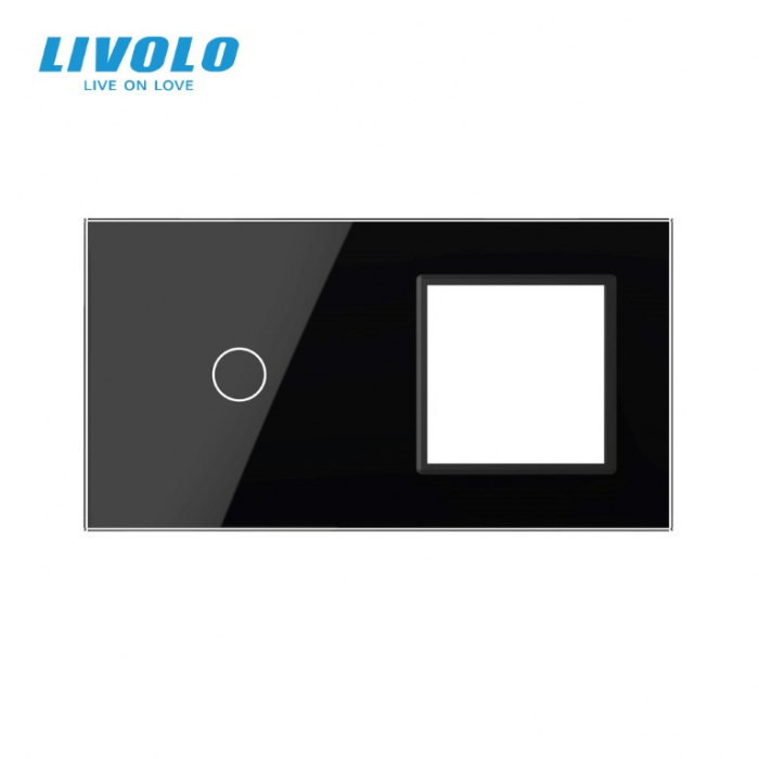Rama din sticla pentru intrerupator cu touch simplu + priza simpla Livolo [2]