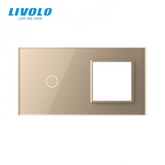 Rama din sticla pentru intrerupator cu touch simplu + priza simpla Livolo [4]