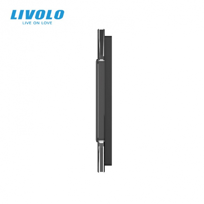 Rama din sticla pentru intrerupator cu touch simplu + priza simpla Livolo [3]
