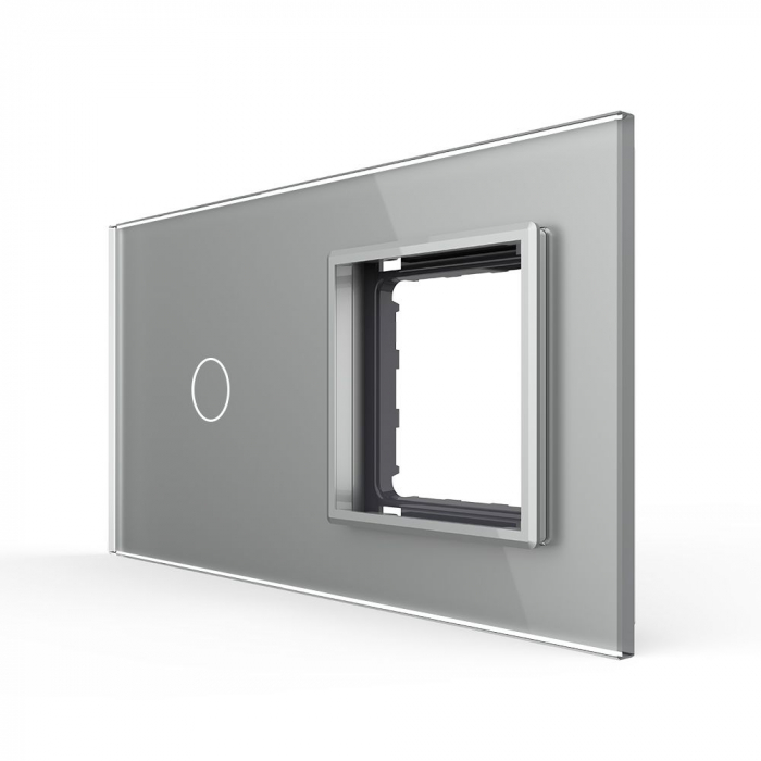 Rama din sticla pentru intrerupator cu touch simplu + priza simpla Livolo [2]