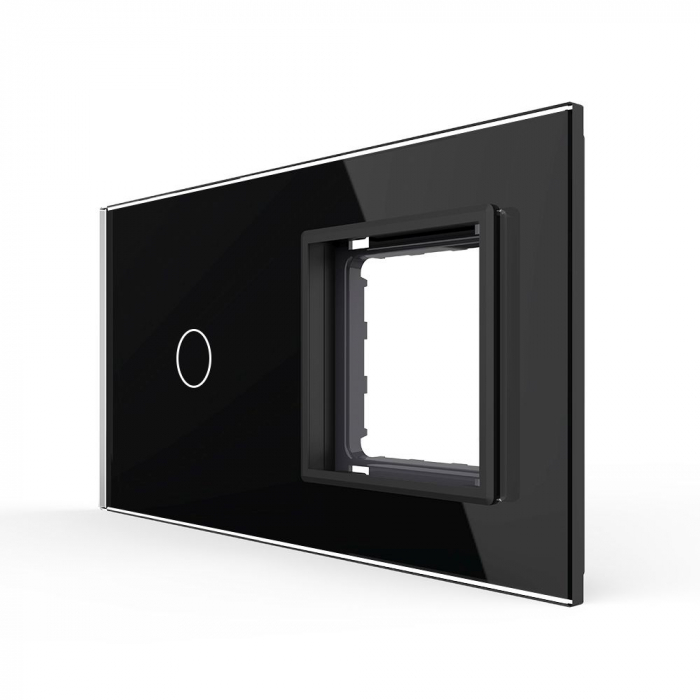 Rama din sticla pentru intrerupator cu touch simplu + priza simpla Livolo [4]