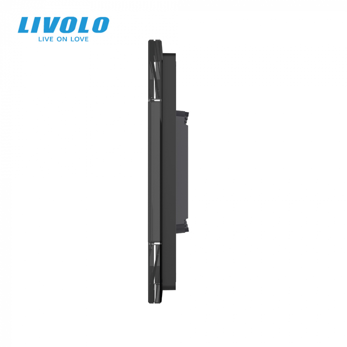 Rama din sticla Crystal 6/7 module si rama metalica Livolo, standard Italian [3]