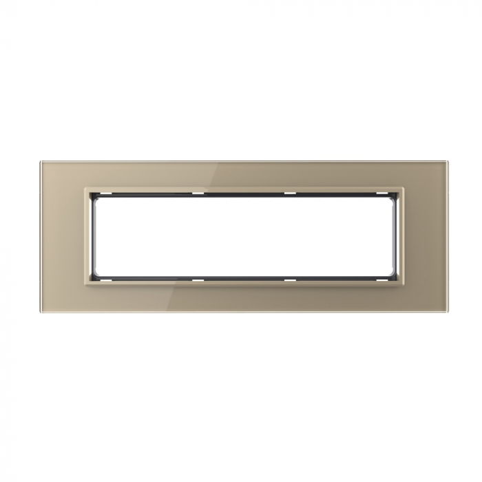 Rama din sticla Crystal 6/7 module si rama metalica Livolo, standard Italian [3]