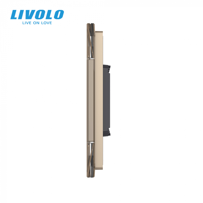 Rama din sticla Crystal 6/7 module si rama metalica Livolo, standard Italian [2]