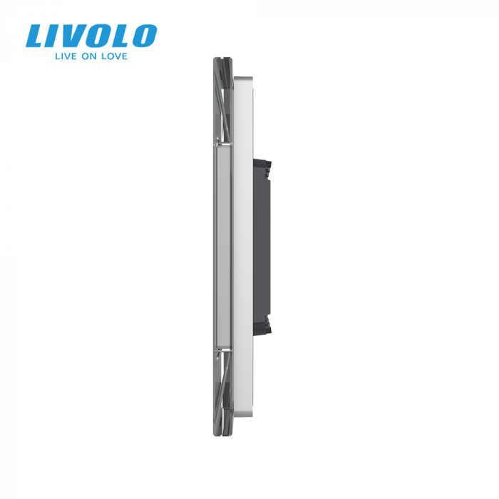 Rama din sticla Crystal 6/7 module si rama metalica Livolo, standard Italian [2]