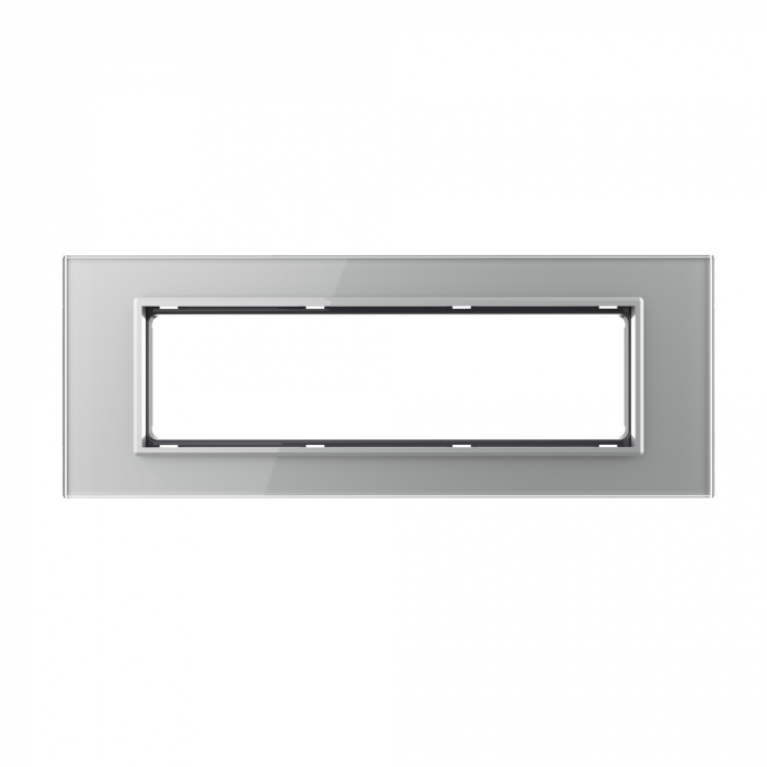 Rama din sticla Crystal 6/7 module si rama metalica Livolo, standard Italian [3]
