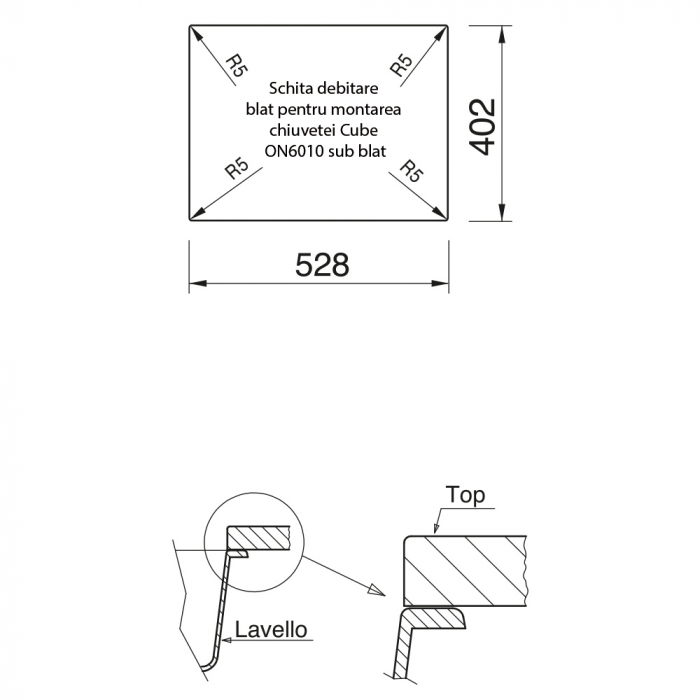 Chiuveta bucatarie granit CookingAid Cube ON6010 Alba / Polar White + accesorii montaj [8]