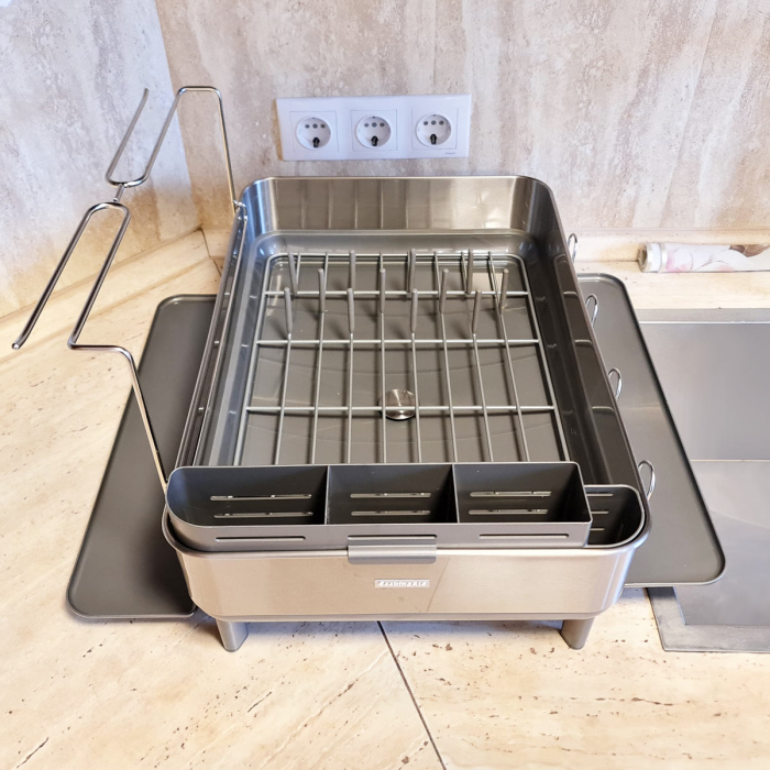 Scurgator vase/farfurii/pahare Dish Rack Large pe blat langa chiuveta din inox si ABS [9]