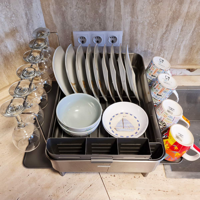 Scurgator vase/farfurii/pahare Dish Rack Large pe blat langa chiuveta din inox si ABS [11]