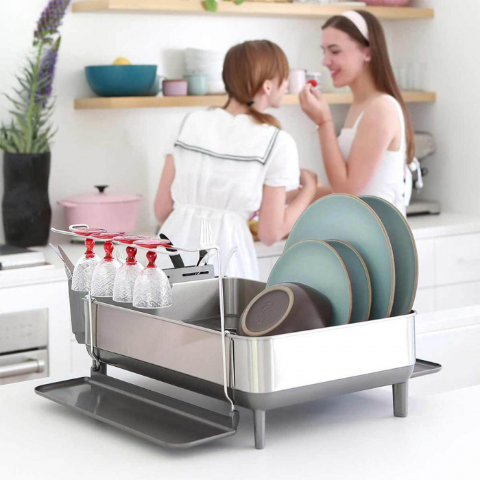 Scurgator vase/farfurii/pahare Dish Rack Large pe blat langa chiuveta din inox si ABS [6]