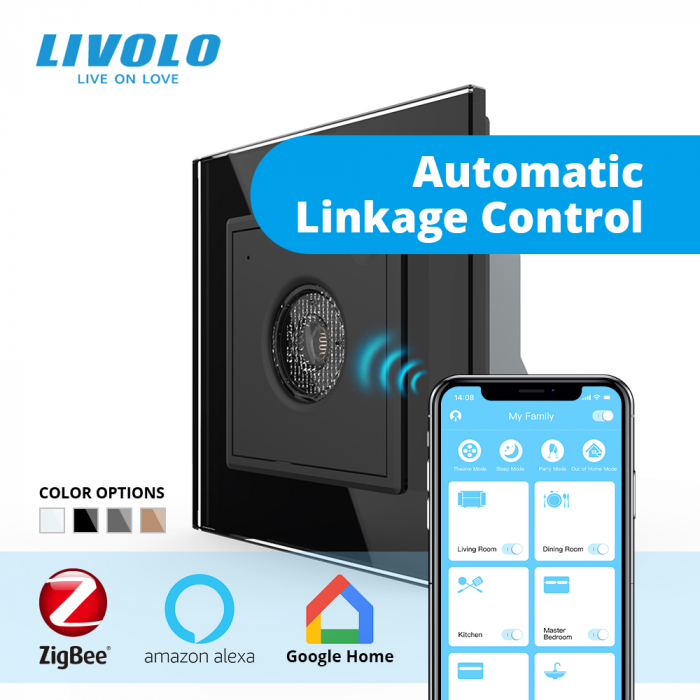 Senzor control sunet si lumini Zigbee control din aplicatia Livolo [1]