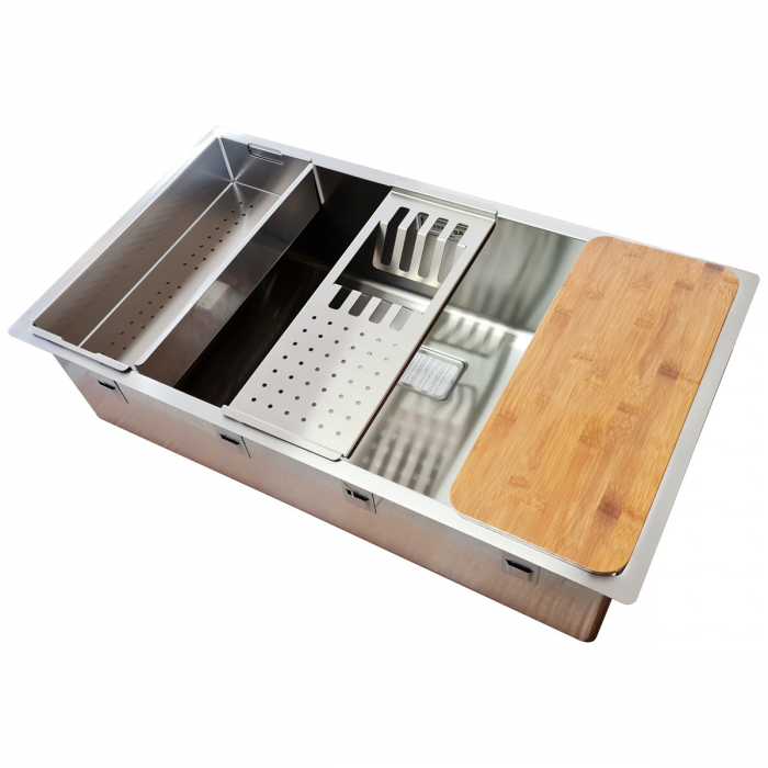 Set accesorii CookingAid MASTER BOX LUX format din Colander + Easy Drainer + Tocator lemn [4]