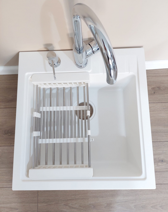 Set chiuveta bucatarie granit cu o cuva Peter 110 cu baterie, dozator si cos multifunctional [2]