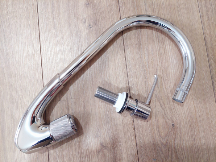 Set chiuvetă inox bucatarie Apell RADIUS + baterie Swan, dozator Yano si gratar rulabil [4]