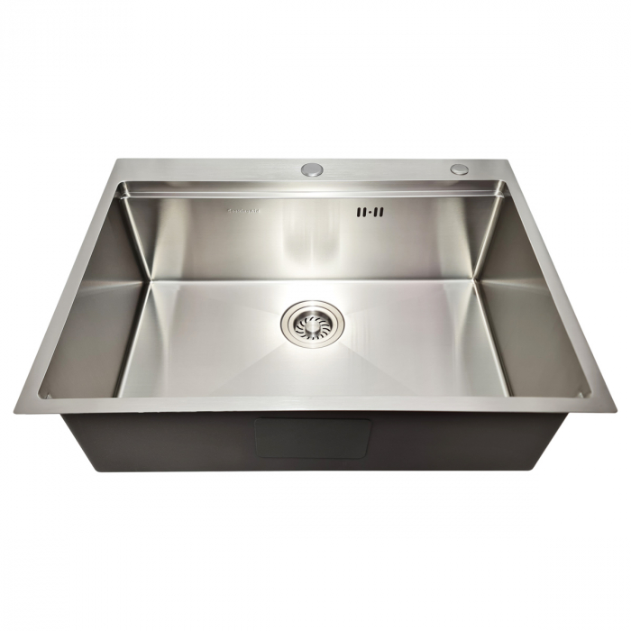 Chiuveta bucatarie inox CookingAid HERA TOP cu dozator detergent, scurgator vase/paste/fructe, gratar rulabil inox, tocator lemn Sapele + accesorii montaj [2]