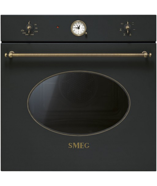 Set incorporabile Smeg Coloniale-Plita vitroceramica+Cuptor electric 5+1 functii,antracit/alama [3]