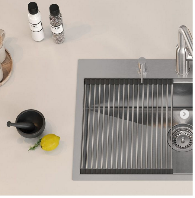 Set inox Workstations Burt 110 Quadron cu dozator+scurgator inox+gratar rulabil+tocator lemn+capac scurgere [2]
