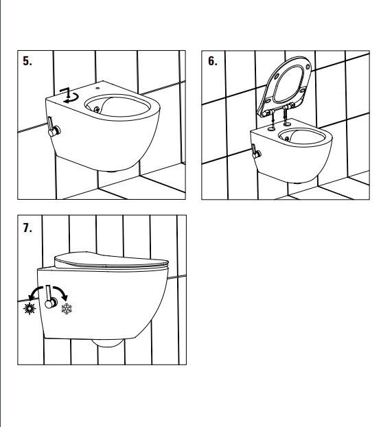 Vas de WC suspendat cu funcție de bideu + baterie si capac WC,Deante, colectia Peonia [6]