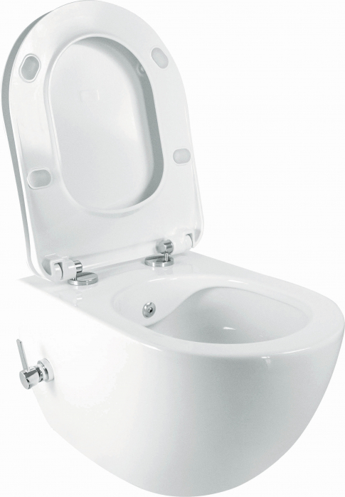 Vas de WC suspendat cu funcție de bideu + baterie si capac WC,Deante, colectia Peonia [2]