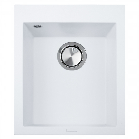 Chiuvete si baterii bucatarie - Chiuveta bucatarie granit CookingAid Cube ON4110 Alba / Polar White + accesorii montaj