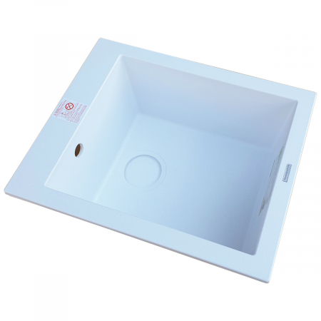 Chiuveta bucatarie granit CookingAid Cube ON4110 Alba / Polar White + accesorii montaj [3]