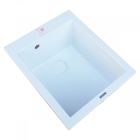 Chiuveta bucatarie granit CookingAid Cube ON4110 Alba / Polar White + accesorii montaj [6]