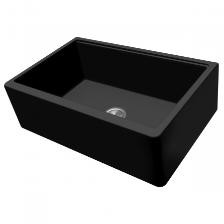 Chiuveta bucatarie granit reversibila CookingAid Lux LX8410 Farm House Apron Neagra / Black Metal Quartz + accesorii montaj [13]