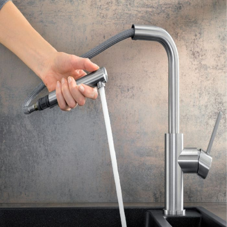 Baterie Blanco LANORA-S cu dus detasabil, inox periat [1]