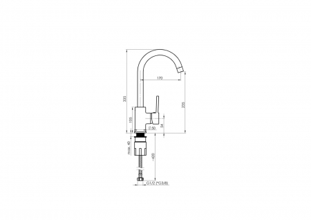 Baterie de bucatarie, culoare black metal quarz, Rubineta  AXE 33 [1]