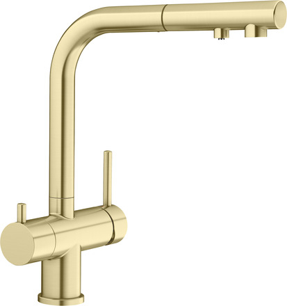 Baterii pentru apa filtrata - Baterie chiuveta BLANCO FONTAS S II Filter din inox, cu circuit apa filtrata si cap extractibil
