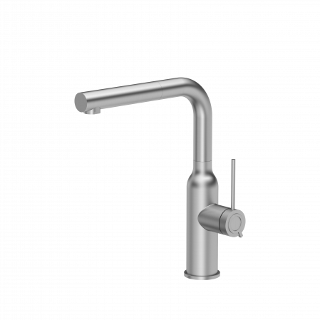 Baterii inox bucatarie - Baterie de bucatarie cu dus extensibil Angelina QLINE Quadron pur carbon mat / Nano PVD cupru