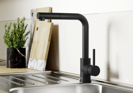 Baterii inox bucatarie - Baterie de bucatarie inox BLANCO Mila-S cu dus extensibil