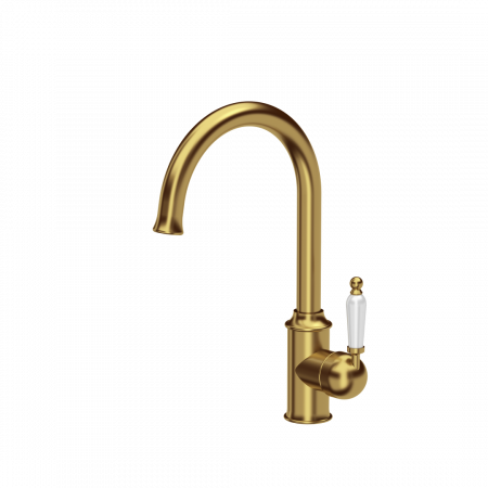 Baterii inox bucatarie - Baterie de bucătărie RACHEL SteelQ cu finisaj ceramică / nano PVD / ceramică albă