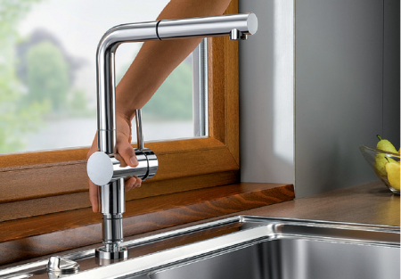 Baterie din inox pentru chiuveta bucatarie Blanco LINUS-F pentru montaj in fata ferestrei [1]