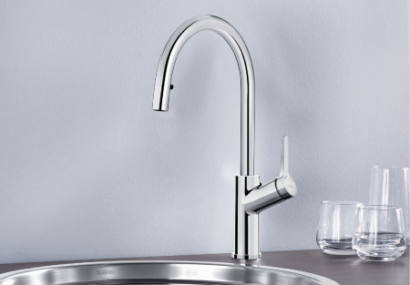 Baterii inox bucatarie - Baterie INOX bucatarie Blanco CARENA S cu dus extensibil