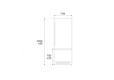 Bertazzoni Combina frigorifica incorporabila 75 cm Inox design Neutral, deschidere dreapta [1]