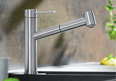Blanco Ambis-S Baterie de bucatarie din inox periat cu dus extractibil [1]