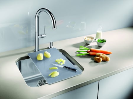 Tocatoare lemn si sticla - Blanco tocator din sticla securizata 240x435 mm pt Andano si Subline