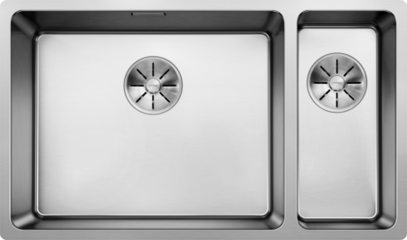 Chiuvete inox bucatarie - Chiuveta bucatarie 2 cuve Blanco Andano 500/180 U cu montaj sub blat cuva mare stanga
